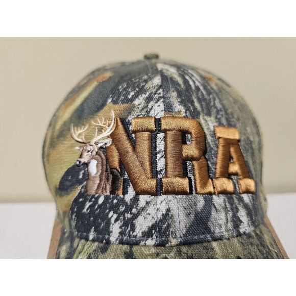 NRA Deer Hat Cap Strap Back Brown Camo Camouflage Hunting - Picture 4 of 8